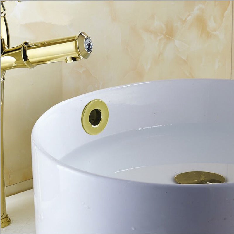 Copper/Plastic Basin Overflow Hole Cover Decorative Cover Ring Gold Antique Color Electroplated Washbasin Overflow Accessories - Image 5