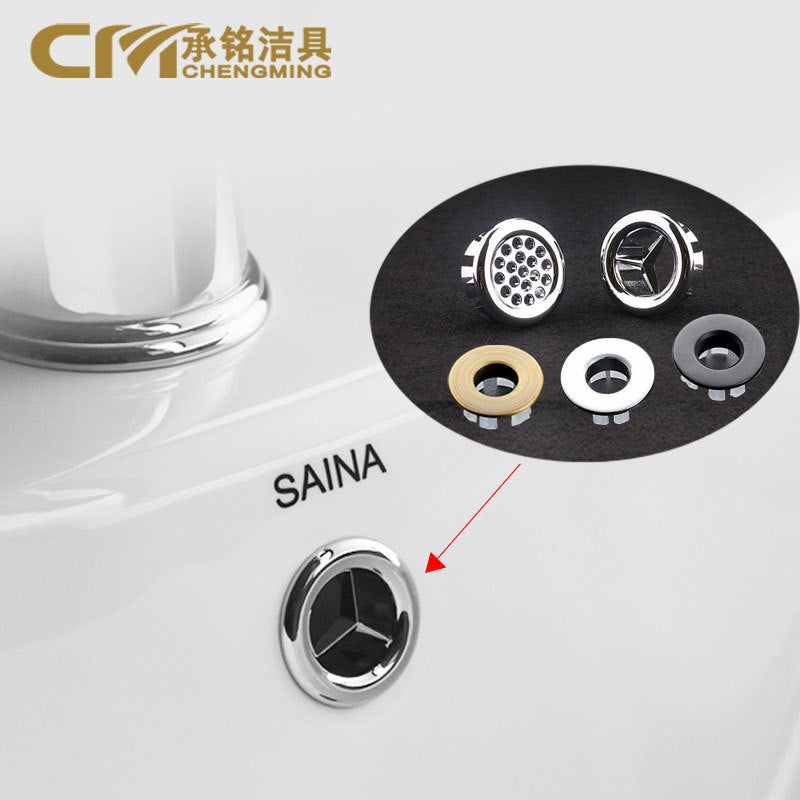 Copper/Plastic Basin Overflow Hole Cover Decorative Cover Ring Gold Antique Color Electroplated Washbasin Overflow Accessories - Image 2