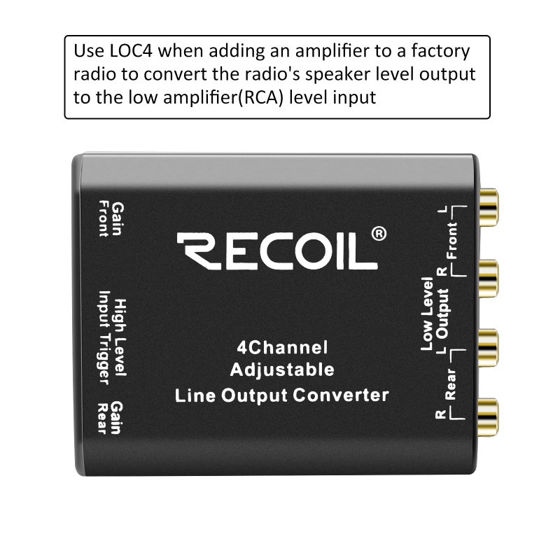 RECOIL كابل مكبر صوت رباعي القنوات LOC4 مع محول خرج خط قابل للتعديل مع تشغيل عن بُعد - Image 2