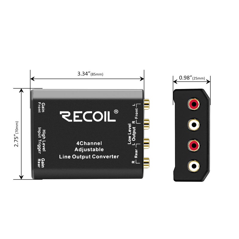 RECOIL كابل مكبر صوت رباعي القنوات LOC4 مع محول خرج خط قابل للتعديل مع تشغيل عن بُعد - Image 5