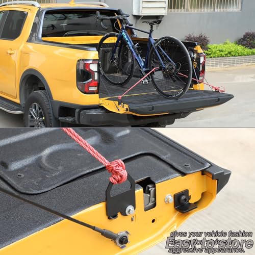 Lcojicep Car Tailgate Tie Down Anchor Bed Cleat Compatible with Ford Ranger 2023-2026 Truck Tailgate Bed Tie Down Anchors Rings Trailers Hook Cargo Bolt Pickups Load Anchor External Accessories (Black A) - Image 5