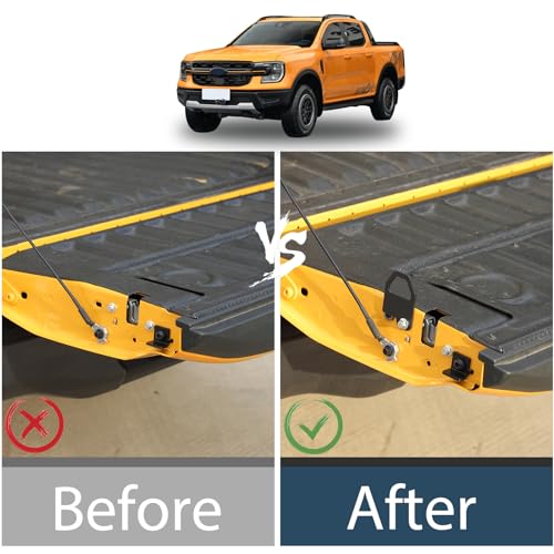 Lcojicep Car Tailgate Tie Down Anchor Bed Cleat Compatible with Ford Ranger 2023-2026 Truck Tailgate Bed Tie Down Anchors Rings Trailers Hook Cargo Bolt Pickups Load Anchor External Accessories (Black A) - Image 2