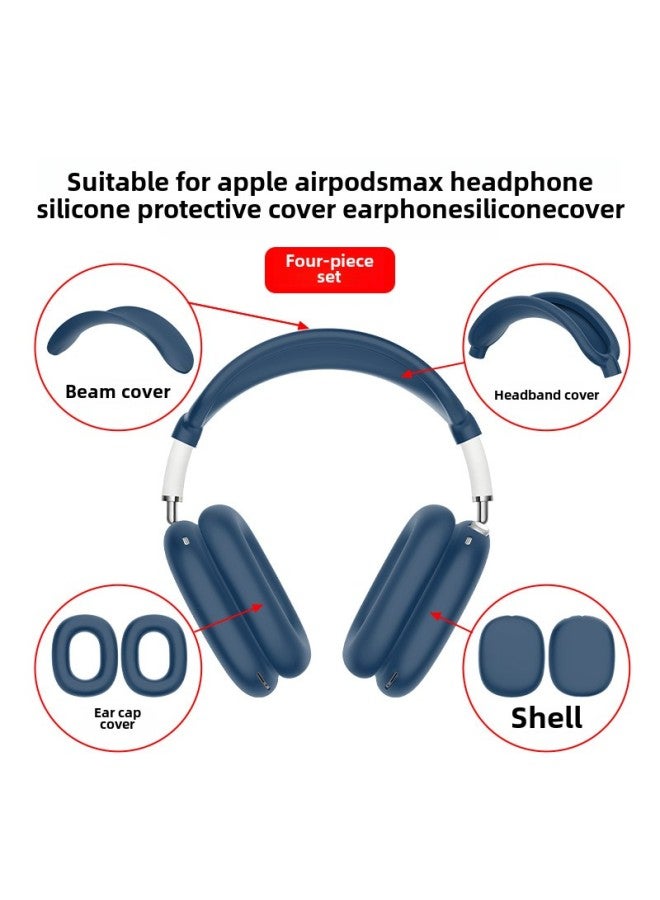 Suitable For Apple AirPods Max Head-mounted Headphone Head Beam Shell Ear Cap Silicone Protective Cover-Color:Dark Blue Beam-Model:Headphones For Apple AirPods Max