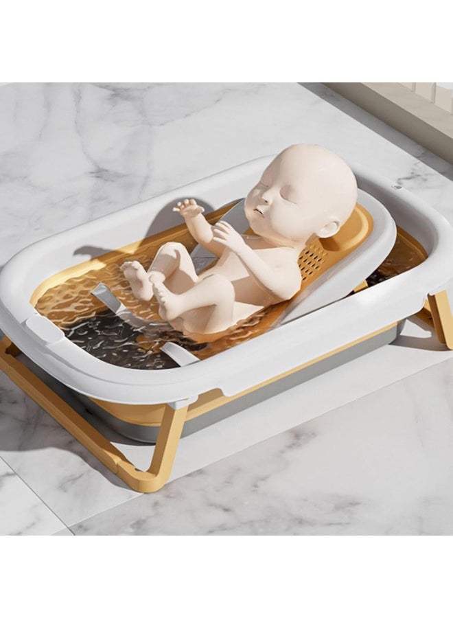 سوفام حمام الرضع متعدد الوظائف، حوض الاستحمام السفلي للاستخدام المنزلي، حوض الغطس المضاد أو أحواض الاستحمام حوض الاستحمام سرير الاستحمام، تصميم قابل للطي للاستخدام المضاد أو الحامل (أصفر) - Image 3