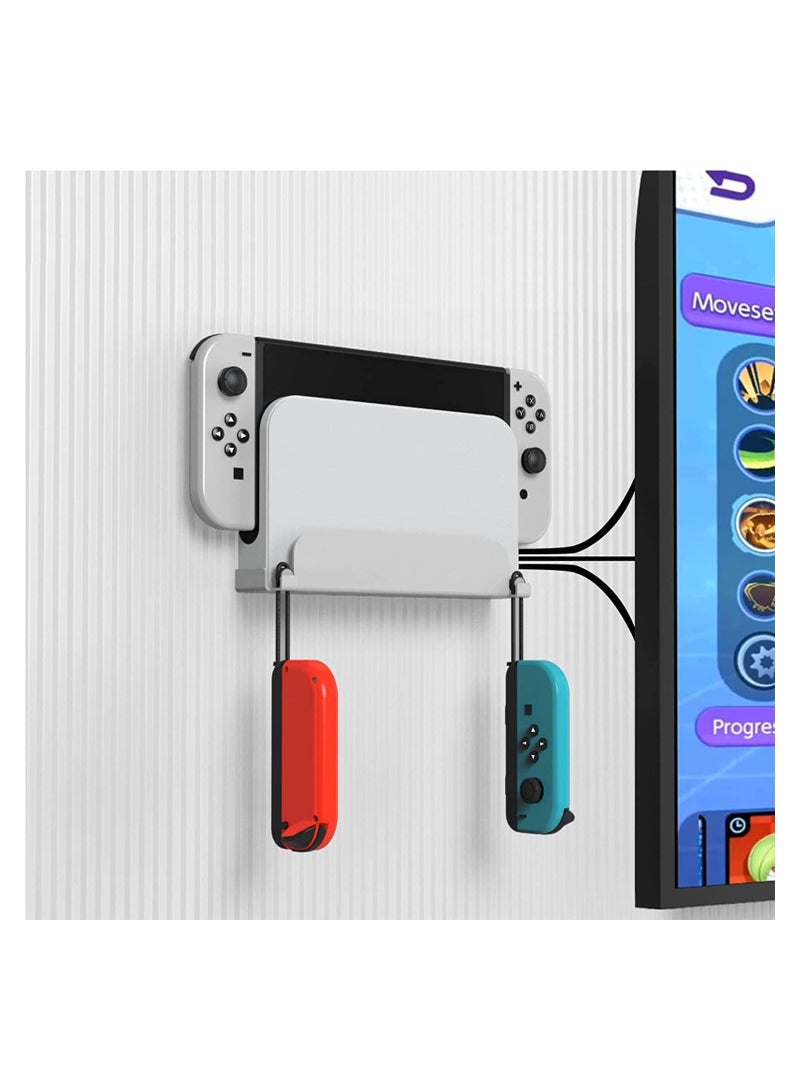 SYOSI Wall Mount Holder for Switch for Switch OLED Metal Material Wall Mount Holder for Hanging Near Or Behind TV Save Space Quick Heat Dissipation Easy to Install Wall Storage Bracket for Switch - Image 1