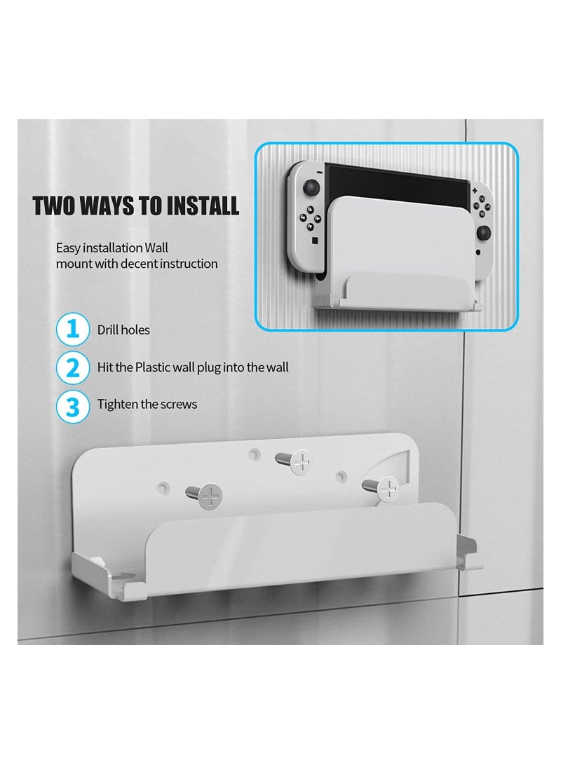 SYOSI Wall Mount Holder for Switch for Switch OLED Metal Material Wall Mount Holder for Hanging Near Or Behind TV Save Space Quick Heat Dissipation Easy to Install Wall Storage Bracket for Switch - Image 3