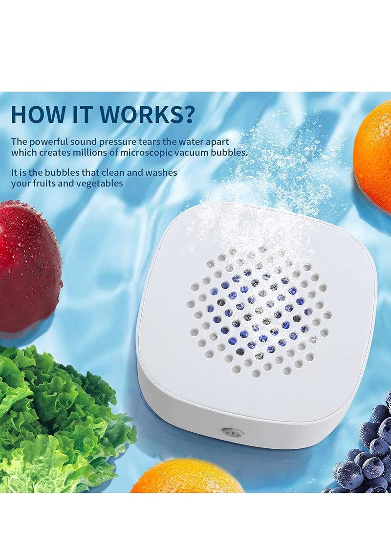 SYOSI Fruit and Vegetable Washing Machine, USB Wireless Fruit Purifier, Portable Ultrasonic Food Washing Cleaner, Kitchen Gadget Food Purifier for Deep Cleaning Fruits, Vegetables, Rice, Tableware - Image 5