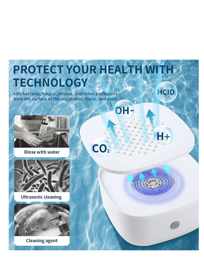 SYOSI Fruit and Vegetable Washing Machine, USB Wireless Fruit Purifier, Portable Ultrasonic Food Washing Cleaner, Kitchen Gadget Food Purifier for Deep Cleaning Fruits, Vegetables, Rice, Tableware - Image 4