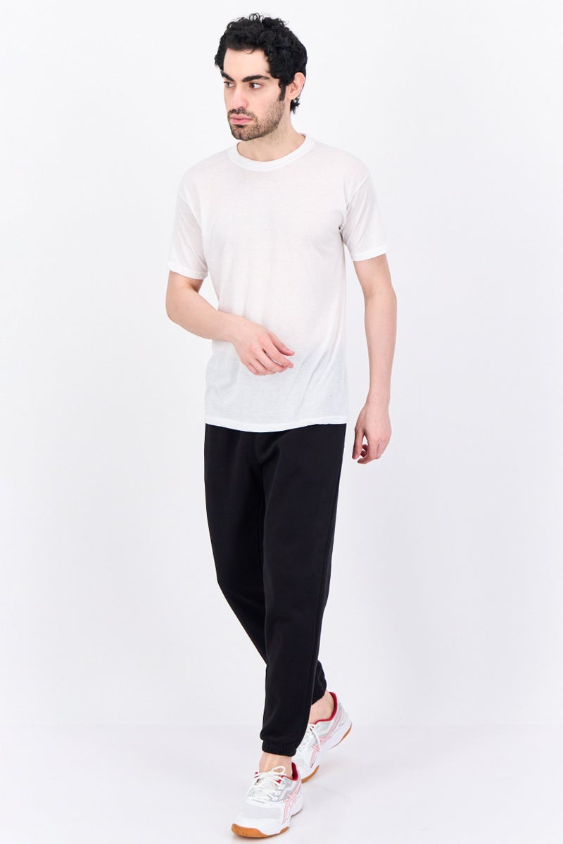 GAP Men Regular Fit Solid Sweatpants, Black - Image 3