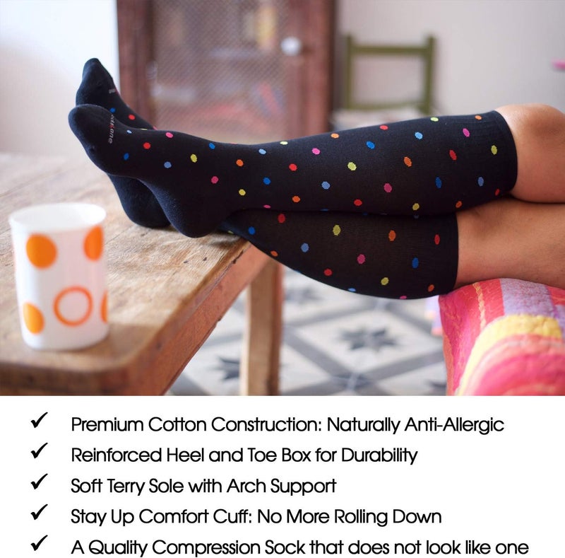 SocksLane جوارب ضغط قطنية من للنساء والرجال. دعم بطول الركبة بقوة 15-20 مم زئبق - Image 2