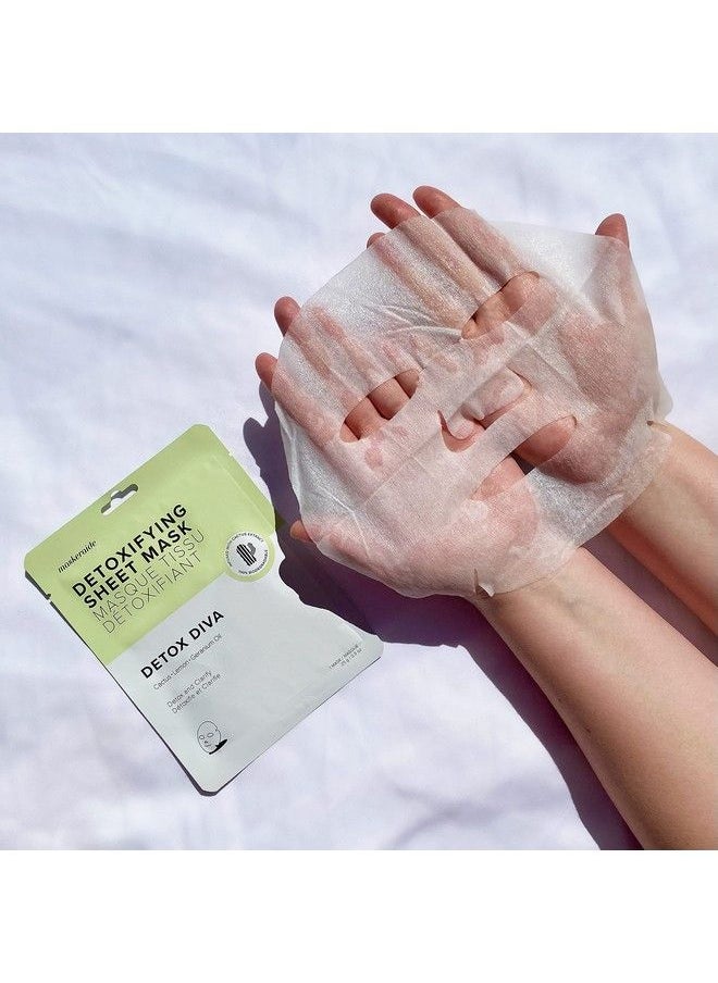 MaskerAide - Detox Diva Detoxifying Face Mask With Chinese Plum Green Algae Geranium Oil Seaweed Honey & Green Tea For Acne & Blemishes Exfoliate & Detoxify Cruelty Free Korean Skincare 5 Pack - Image 1