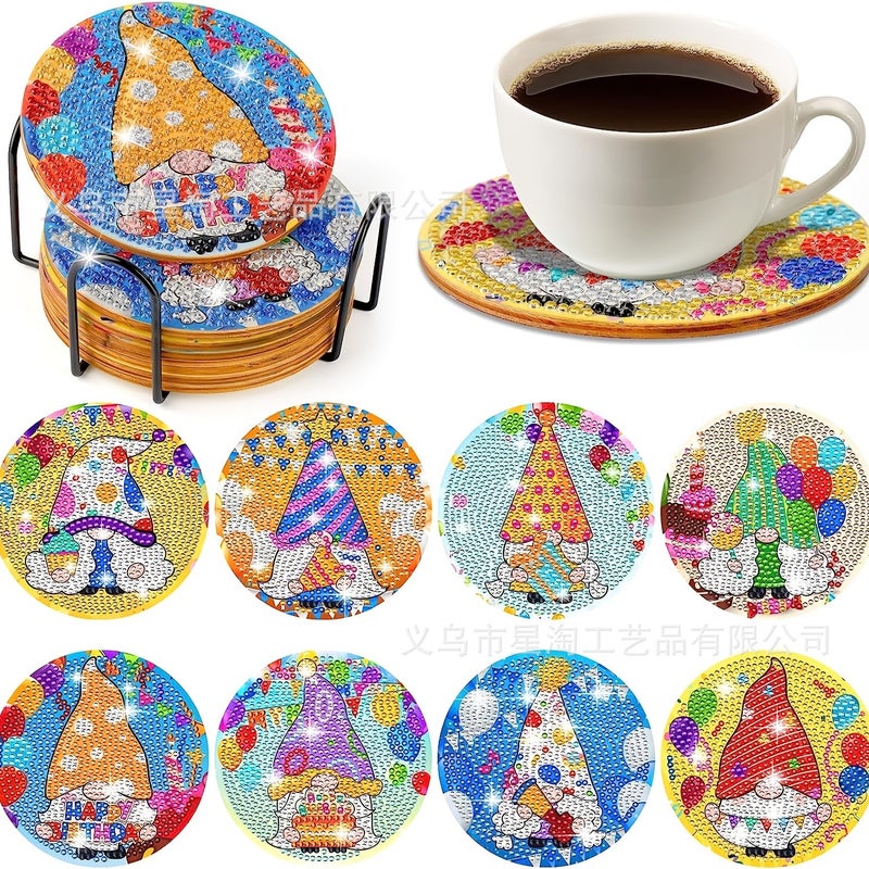 Diamond Painting Coaster Art Placemat Van Gogh'S Starry Night Diamond Sticker Diy Handmade Children'S Creative Placemat - Image 1
