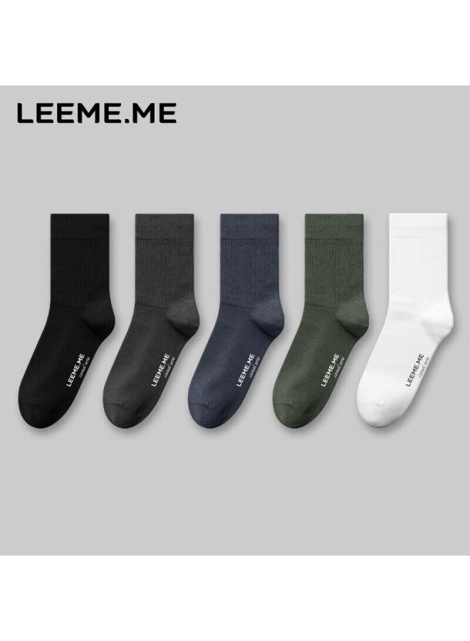 Leeme.me Li Mi Men's Socks [7a Antibacterial Spring New Striped Mid-calf Socks For Men, Casual Socks, 5 Colors - Image 1