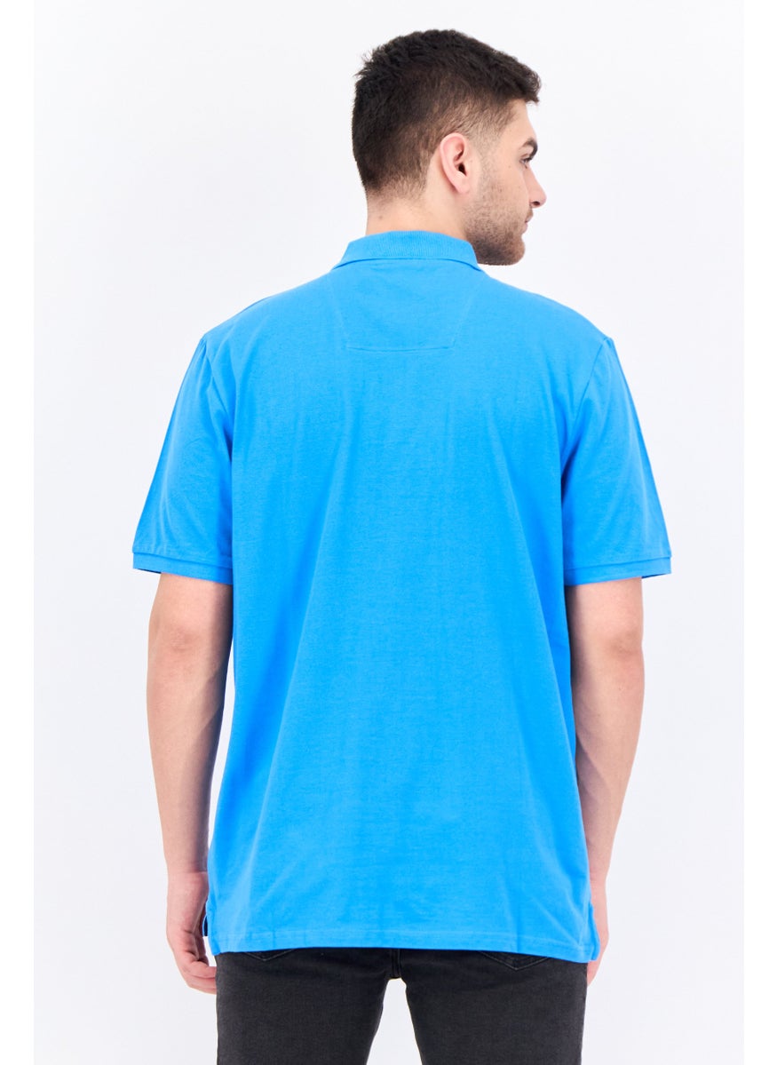 NAUTICA Men Regular Fit Embroidered Logo Short Sleeves Polo Shirts, Blue  - Image 3