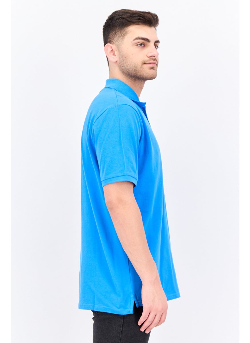 NAUTICA Men Regular Fit Embroidered Logo Short Sleeves Polo Shirts, Blue  - Image 2