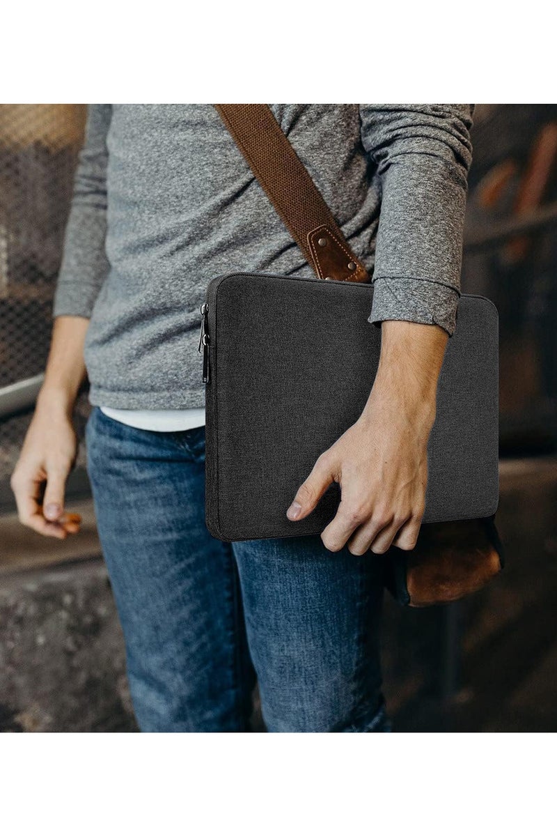 Plan A 15.6 Inch Laptop Sleeve Case Fits 15.3 Inch Tablet MacBook Shockproof Water Resistant Slim Portable Laptop Sleeve with Zipper Pockets Perfect for Travel and Daily Use (Black) - Image 3