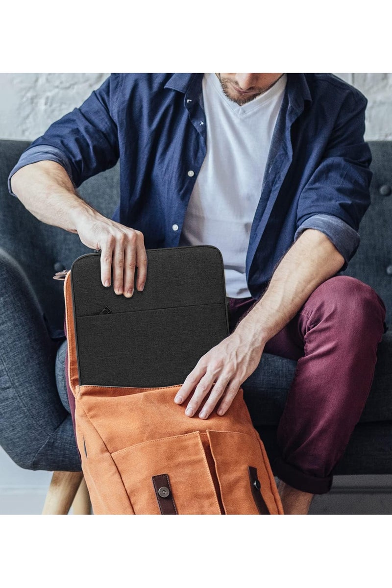 Plan A 15.6 Inch Laptop Sleeve Case Fits 15.3 Inch Tablet MacBook Shockproof Water Resistant Slim Portable Laptop Sleeve with Zipper Pockets Perfect for Travel and Daily Use (Black) - Image 4