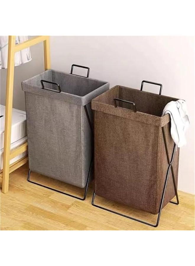 هوكور سلة غسيل قابلة للطي مع اطار من الستانلس ستيل من بورتالوف، سلة غسيل مقاومة للماء وقابلة للطي بسعة 50 لتر، سلة غسيل للملابس والالعاب - Image 5