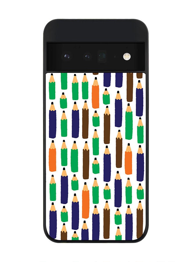 Stylizedd Rugged Black edge case for Google Pixel 6 Pro 5G Slim fit Soft Case Flexible Rubber Edges Anti Drop TPU Gel Thin Cover - Pencil Race - Image 1