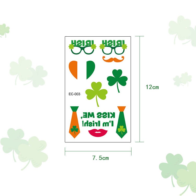 St. Patrick St. Patrick's Day Tattoo Sticker Irish Holiday Flag Children's Face Sticker Tattoo Sticker - Image 3