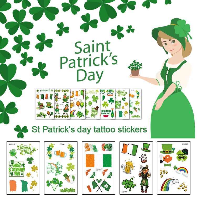 St. Patrick St. Patrick's Day Tattoo Sticker Irish Holiday Flag Children's Face Sticker Tattoo Sticker - Image 4
