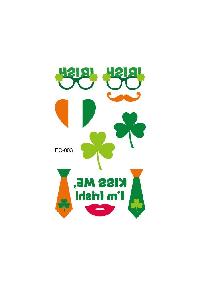St. Patrick St. Patrick's Day Tattoo Sticker Irish Holiday Flag Children's Face Sticker Tattoo Sticker - Image 1