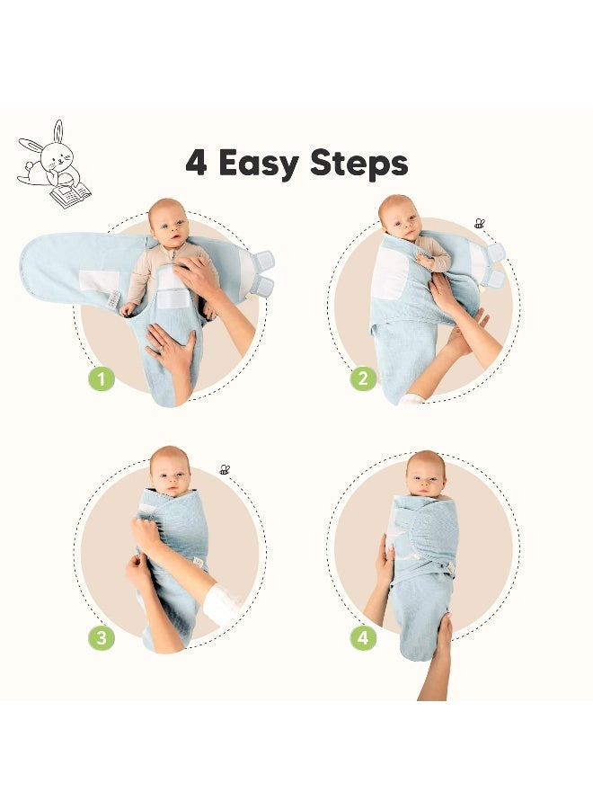 KeaBabies Soothe Swaddle Wraps 3 Pack, Adjustable Baby Swaddles, Ripple - Image 2