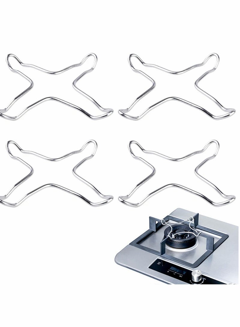 Excefore Gas Ring Trivet Reducer Stove Top Hob Cooker Heat Simmer Coffee Pots Cafetiere Espresso Makers Pans Stainless Steel Kitchen Utensil 4 Pieces - Image 1