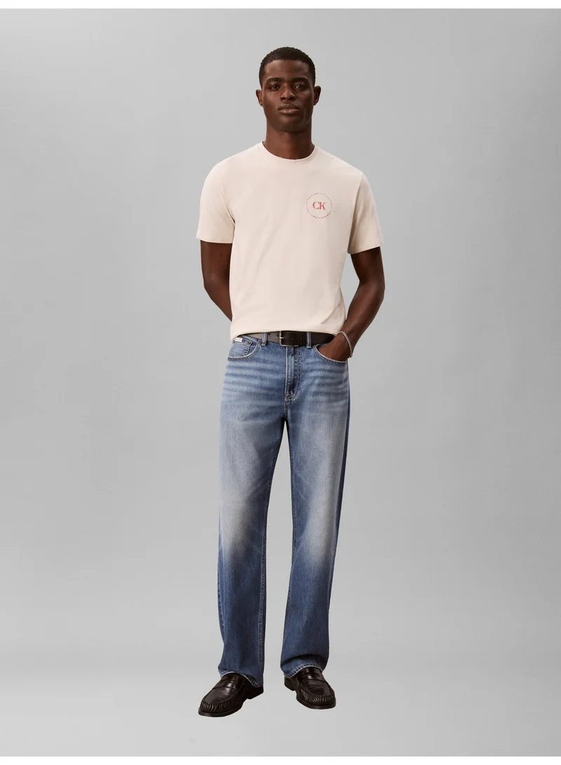 Calvin Klein Jeans Oatmeal Graphic Logo T-Shirt for Men | Best Price UAE