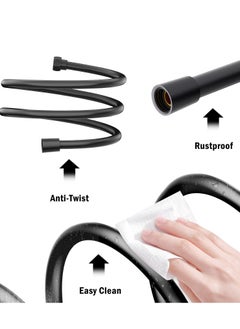 Jomoo 59 inch Flexible PVC Shower Hose for Handheld Shower, Matte Black PVC Shower Bidet Hose  - Image 3