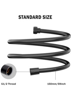 Jomoo 59 inch Flexible PVC Shower Hose for Handheld Shower, Matte Black PVC Shower Bidet Hose  - Image 2