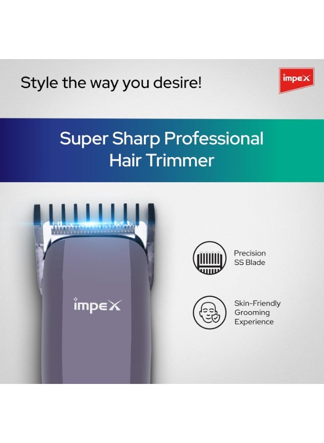 Impex Trimmer IHC3 Corded and Cordless Rechargeable, Trimmer for Men with 4 Length Adjustment, Adjustable Caps and LED Indicator For Charging Indication, With 6 Months Warranty - Image 3