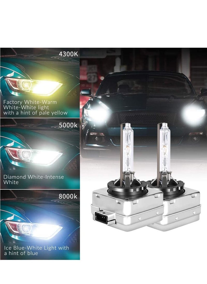 Excefore D3S D3R 6000K زينون HID استبدال لمبة الدعامات المعدنية البيضاء قاعدة 12 فولت سيارة العلوي مصابيح إضاءة أمامية 35 واط 1 زوج D3S D3R  - Image 2