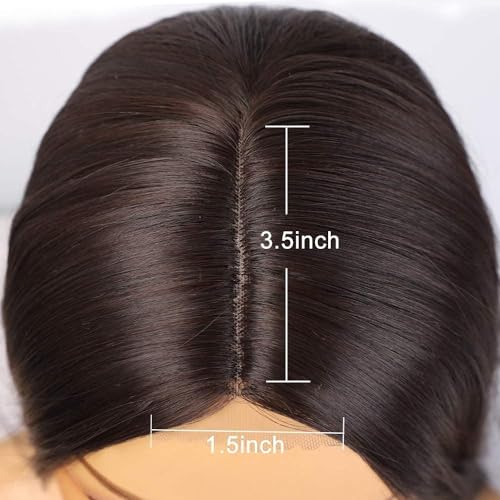 ASSU Women’s Long Straight Synthetic Wig | Natural-Looking Dark Brown Full Head Wig with Middle Parting | Heat-Resistant & Lightweight | Includes Wig Cap - Image 4