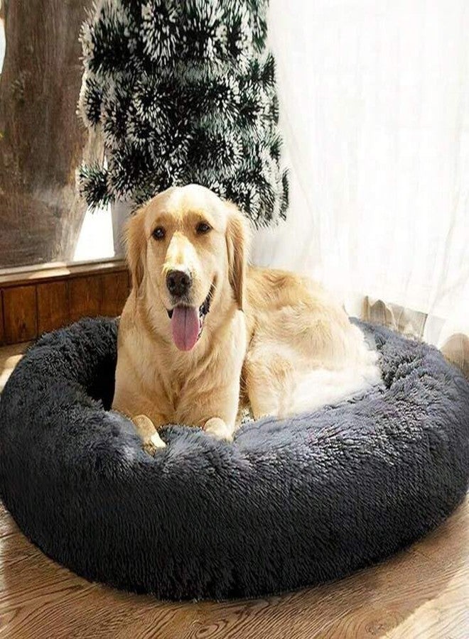 Small Black Dog Bed - Round Washable Pet Bed for Dogs & Cats, Soft Comfortable Cushion, Durable All-Season Puppy Sleeping Nest - Image 1