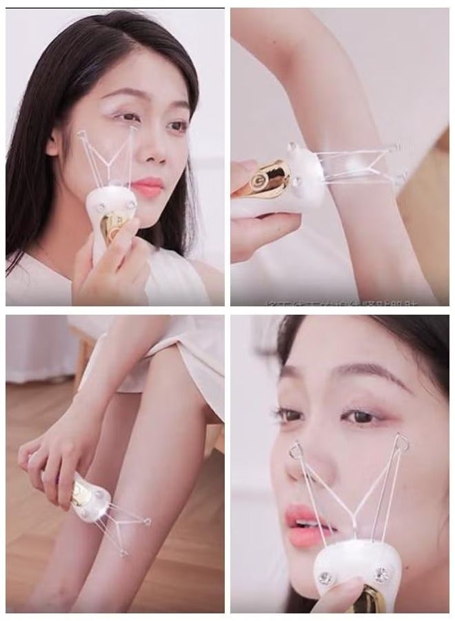 Facial Hair Remover Electric Threading hair removal for women Rechargeable Hair Removal Epilator Instant And Painless Remover With In-Built LED Light - Image 3