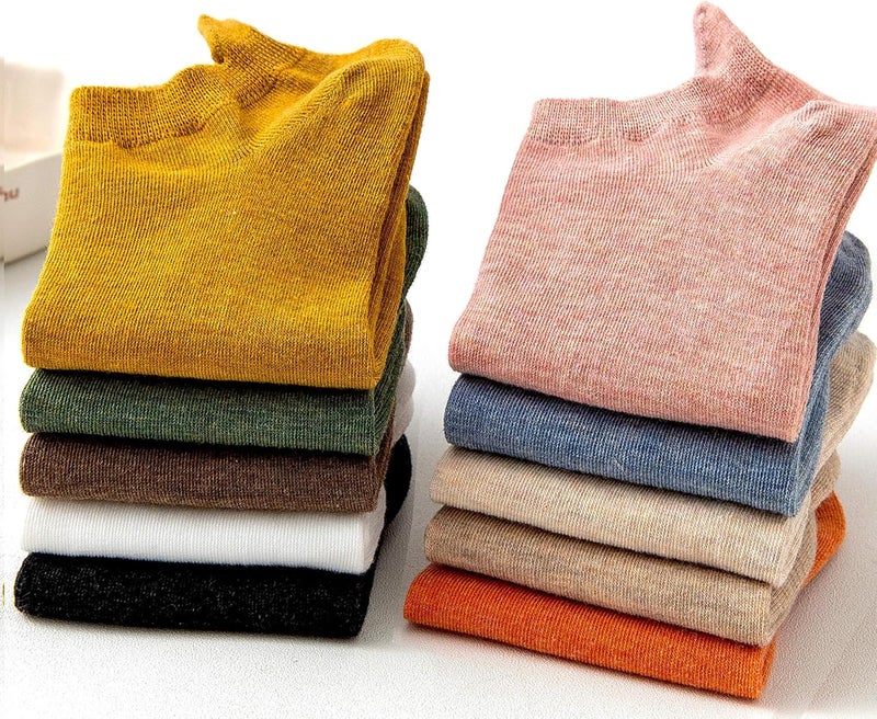 IBEILLI Women Cute Socks 10 Pairs Cotton Kawaii Embroidered Funny Low Cut Ankle Socks for Women Girls - Image 5