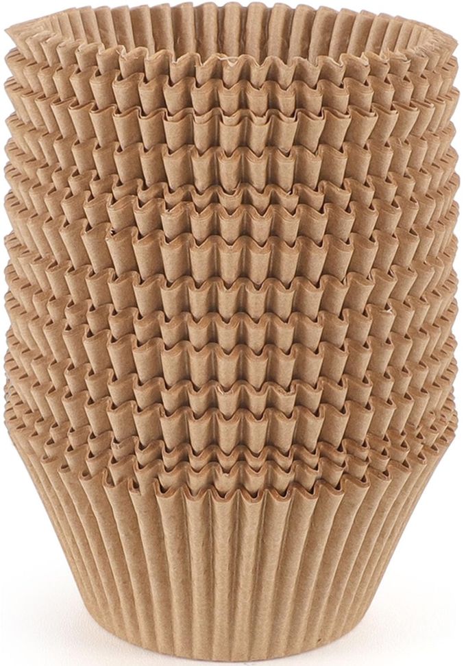 Caperci 150pcs Jumbo Muffin Liners for Baking - Natural Large Cupcake Liners, Unbleached Greaseproof Paper, Cupcake Wrappers for Party, Wedding, Birthday, Christmas