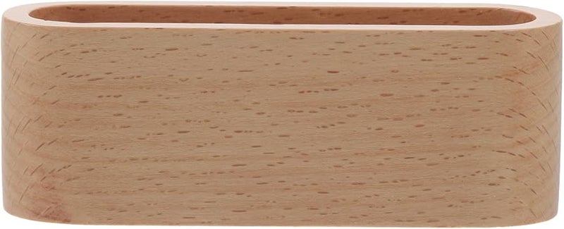 Solid Beech Wood Business Card Box with Desktop Holder Stand for Office Desk Organization - Image 1