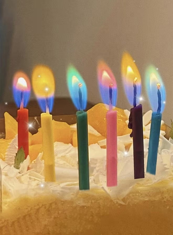 واي جيه شموع عيد ميلاد سعيد، تضمين حاملي شموع عيد الميلاد المرح الشموع الملونة، لفطائر عيد الميلاد لجعلها احتفالا سحريا (ملون، 6) - Image 4