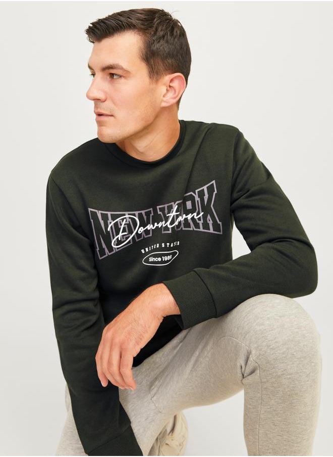 JJ Rebel by Jack & Jones NY Print Crew Neck Sweatshirt  - Image 1