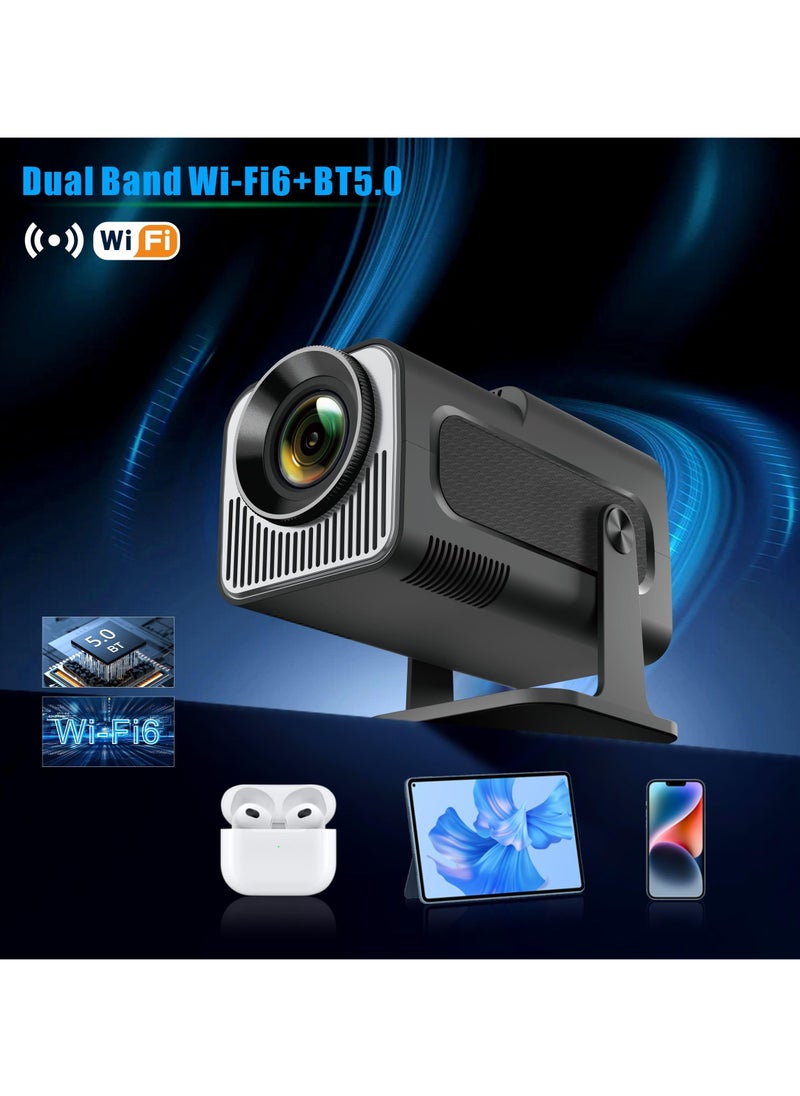 جهاز عرض محمول، جهاز عرض صغير HY320 HY320 مزود بخاصية الواي فاي والبلوتوث، يدعم 4K 1080P مع نطاق WIFI6 ثنائي النطاق BT5.0 Android 11، جهاز عرض تلفاز ذكي بتصحيح الانحراف التلقائي للهاتف/عصا التلفزيون/ الكمبيوتر المحمول