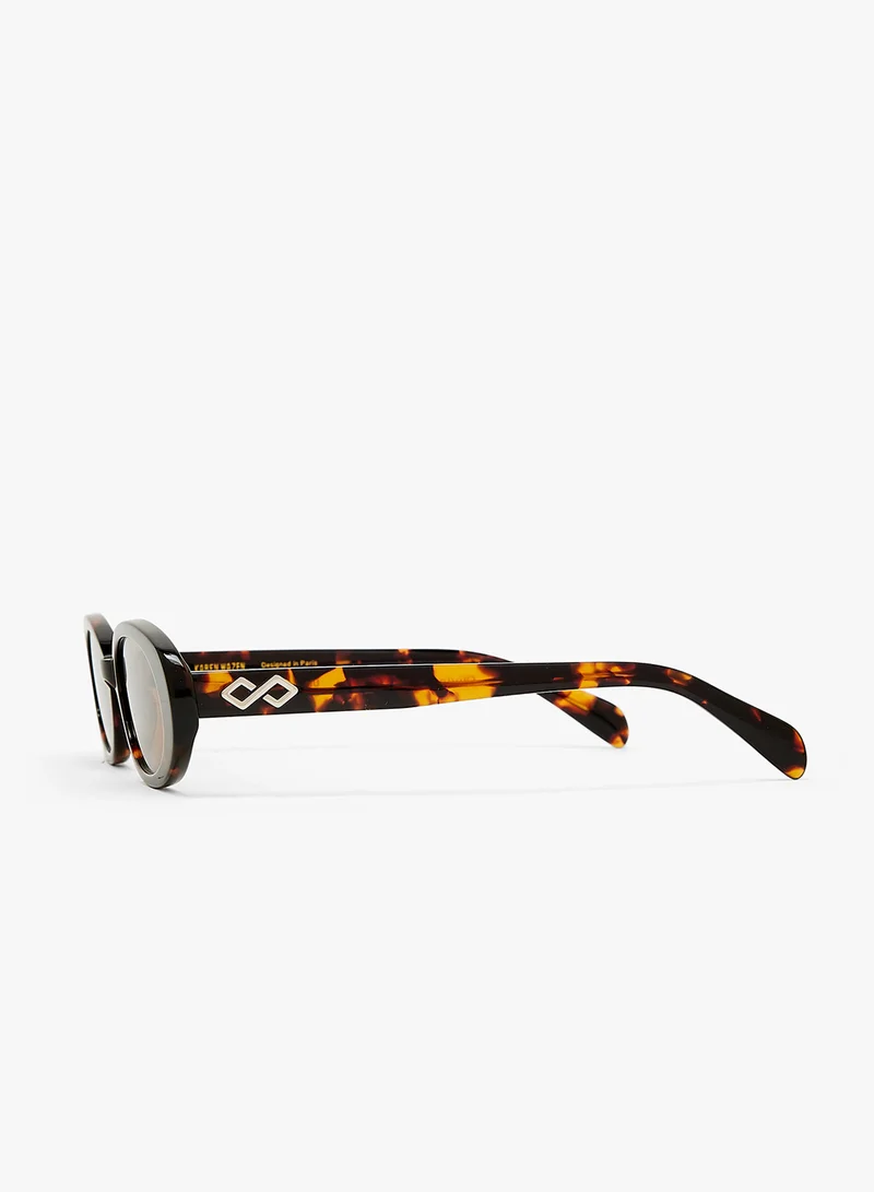 KAREN WAZEN Olivia Oval Sunglasses