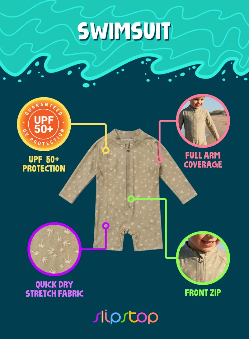 Slipstop  Slipstop Palm Sand Baby Boys One Piece Full Print Swimsuit - Quick Dry UV Sun Protection Swimwear for Men | Best Price UAE