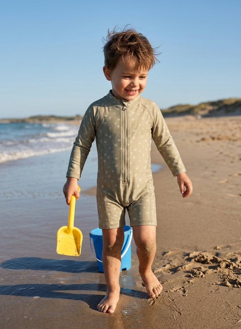Slipstop Palm Sand Baby Boys One Piece Full Print Swimsuit - Quick Dry UV Sun Protection Swimwear - Image 3