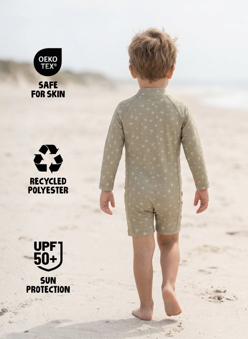 Slipstop Palm Sand Baby Boys One Piece Full Print Swimsuit - Quick Dry UV Sun Protection Swimwear - Image 5