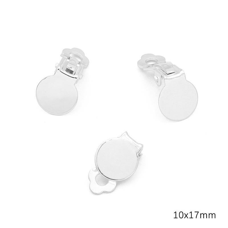 Cross-border Hot Sale 14K/18K Copper Plated Color Preservation Spiral Ear Clip No Ear Holes Frog Clip DIY Jewelry Earrings Accessories #23 10 × 17mm thick silver plating