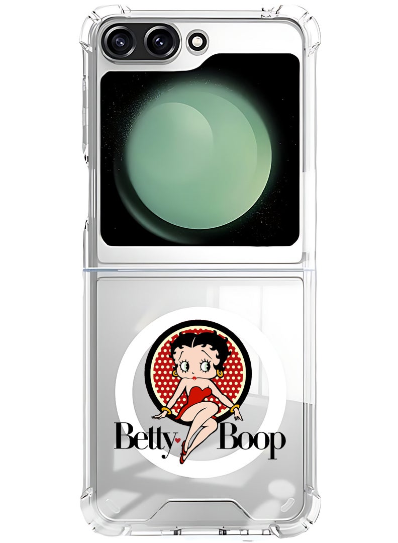 Theodor Magnetic Case for Samsung Galaxy Z Flip 5 Compatible with MagSafe Wireless Charging, Shockproof Phone Bumper Cover Betty Boop - Image 1
