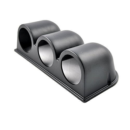 ESUPPORT حامل عدادات داش ثلاثي الثقوب 52 مم أسود للسيارات 2" - Image 1