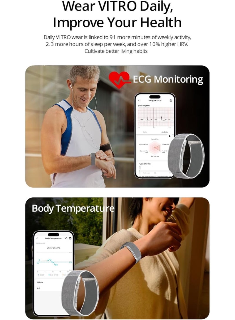 VALDUS Smart Band | Fitness Tracker | Fitness & Health Wearable | 24/7 Health Monitoring | ECG Monitoring | Long Lasting Battery Life | 1ATM water-resistant (Gold) - Image 4